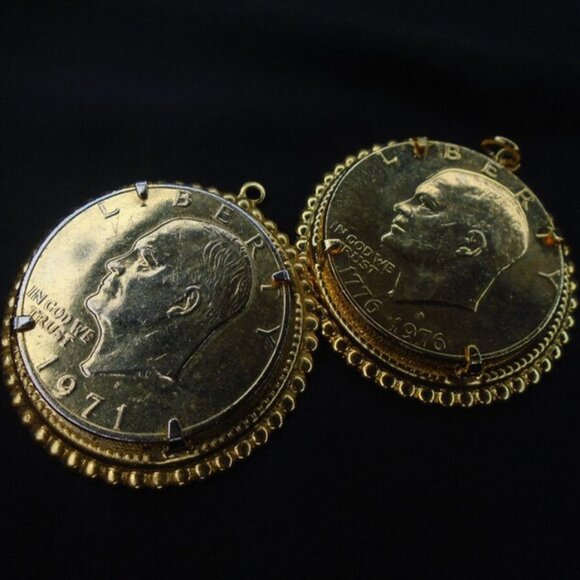 Vintage Eisenhower Dollar Coin Pendant, Friendly Eagle, 1971 - Picture 4 of 11